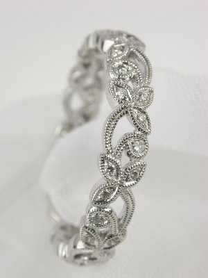 Floral and Diamond Beverley K Wedding Set