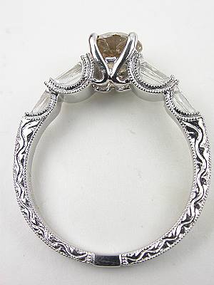 Dramatic Champagne Diamond Engagement Ring