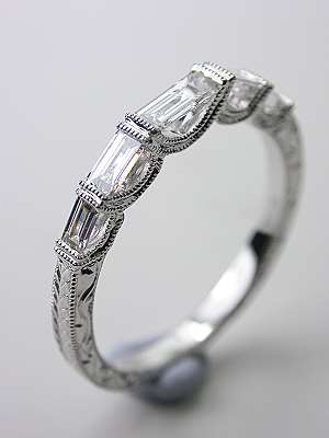 Wedding Band with Baguette Cut Diamonds