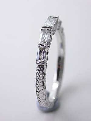 Wedding Band with Baguette Cut Diamonds