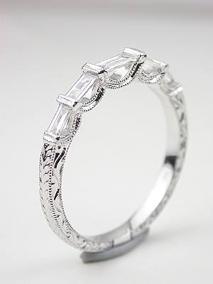 Wedding Band with Baguette Cut Diamonds