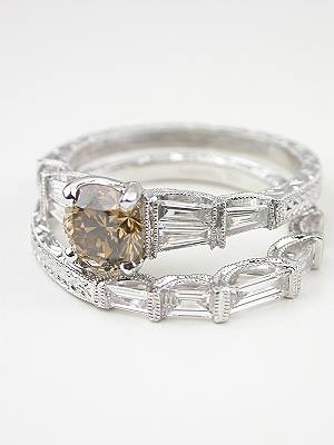 Wedding Ring with Baguette Cut Diamonds