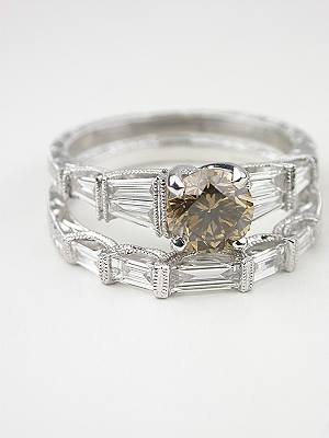 Wedding Ring with Baguette Cut Diamonds