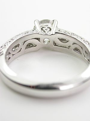 Filigree Engagement Ring with White Sapphire