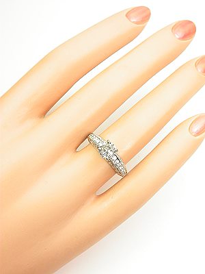 Filigree Engagement Ring with White Sapphire