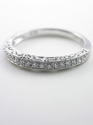 Paisley and Filigree Diamond Wedding Band