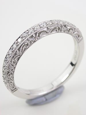 Paisley and Filigree Diamond Wedding Band