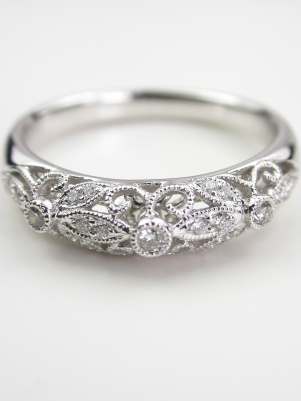 Floral and Filigree Wedding Ring