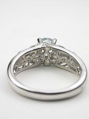 Aquamarine Engagement Ring with Pierced Motif