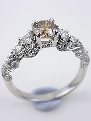 Champagne Diamond Engagement Ring