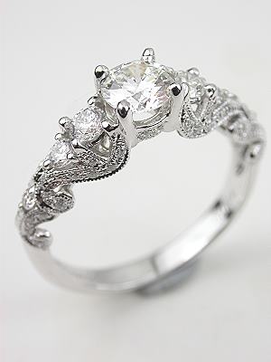 Swirling Diamond Engagement Ring