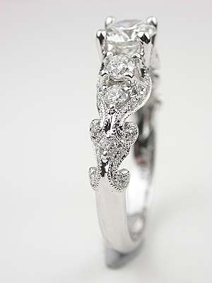 Swirling Diamond Engagement Ring