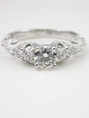 Swirling Diamond Engagement Ring