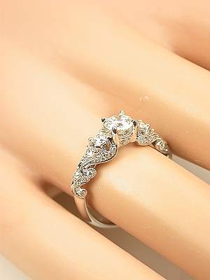 Swirling Diamond Engagement Ring