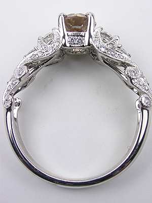 Swirling Champagne Diamond Engagement Ring