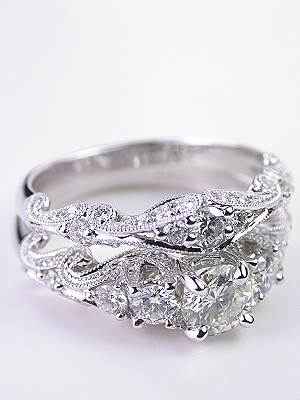 Swirling Diamond Engagement Ring