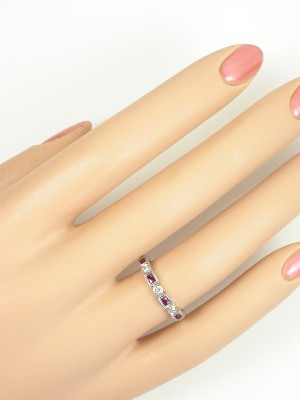 Ruby Wedding Ring with Leaf Design