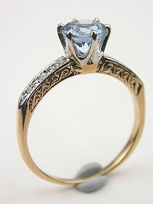 Vintage Aquamarine Engagement Ring