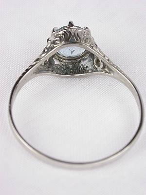 Edwardian Aquamarine Filigree Engagement Ring