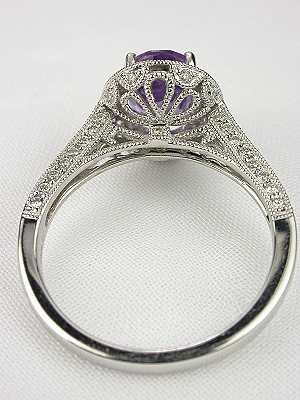 Antique Style Amethyst Engagement Ring