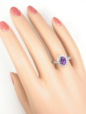 Antique Style Amethyst Engagement Ring