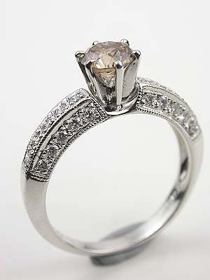 Antique Style Engagement and Wedding Rings Set