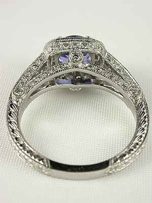 Sapphire Antique Style Engagement Ring