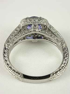 Sapphire Antique Style Engagement Ring