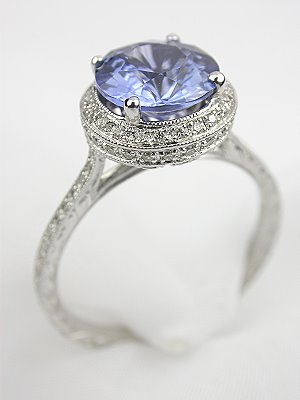 Sapphire Engagement Ring with Halo Design
