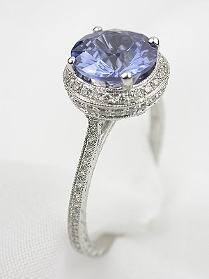 Sapphire Engagement Ring with Halo Design