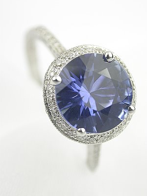 Sapphire Engagement Ring with Halo Design