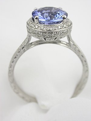 Sapphire Engagement Ring with Halo Design