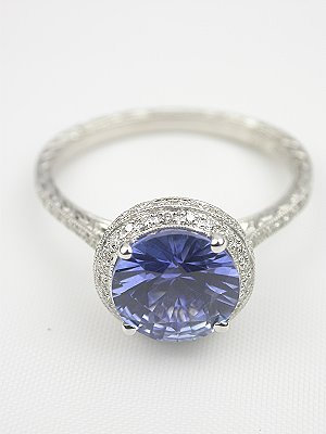 Sapphire Engagement Ring with Halo Design