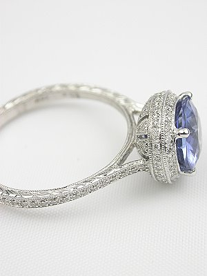 Sapphire Engagement Ring with Halo Design