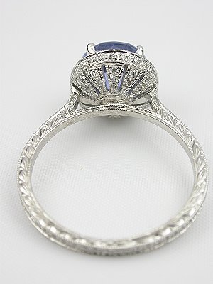 Sapphire Engagement Ring with Halo Design