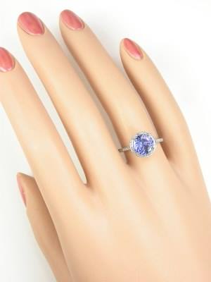 Sapphire Engagement Ring with Halo Design