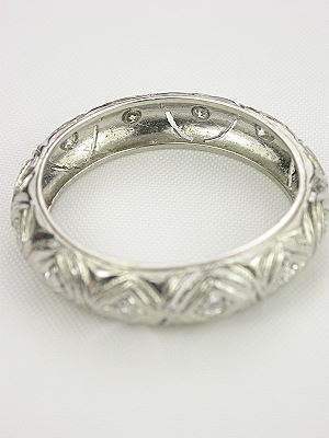 Classic Platinum Filigree Antique Wedding Ring
