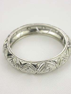 Classic Platinum Filigree Antique Wedding Ring