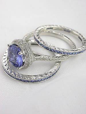 Fabulous Sapphire Engagement and Wedding Rings