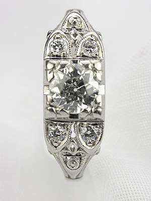 Platinum and Diamond Antique Engagement Ring