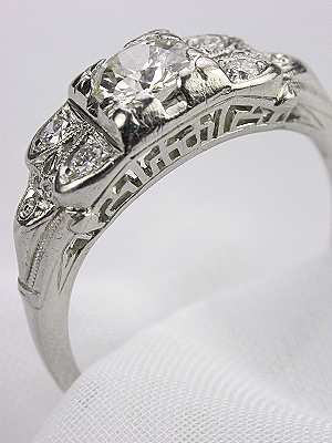 Platinum and Diamond Antique Engagement Ring