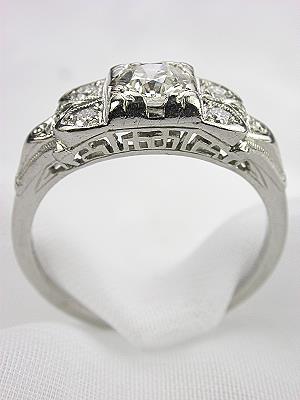 Platinum and Diamond Antique Engagement Ring