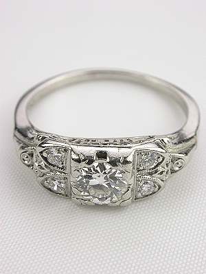 Platinum and Diamond Antique Engagement Ring