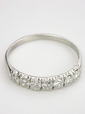 7 Stone Diamond Wedding Band in Platinum