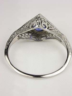 Antique Sapphire Filigree Engagement Ring