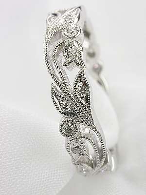 Beverley K Art Nouveau Antique Style Wedding Band