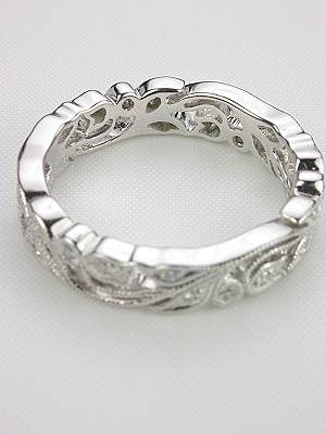Beverley K Art Nouveau Antique Style Wedding Band