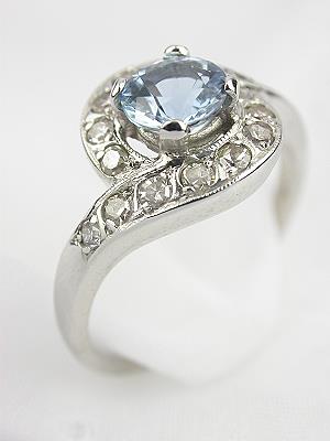 1930s Bypass Aquamarine Engagement Ring