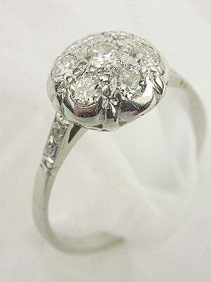 1930's Antique Diamond Cluster Engagement Ring