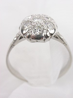 1930's Antique Diamond Cluster Engagement Ring